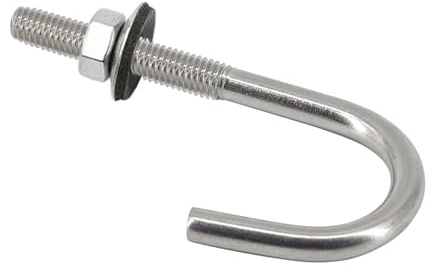 10 Pack M6x25x70mm 304 Stainless Steel Tile Hook Bolt with Waser and Nut for Roof Tile Fixed, Fastening Hook Bolts