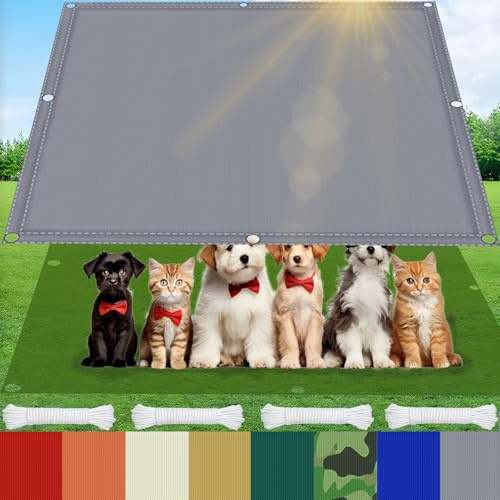 AMXFS Sonnensegel mit Ösen mit 95% Schattierwirkung aus Oxford-Stoff 180g/㎡ 1m x 1m Garten markisenstoff wasserdicht UV-Schutz Sonnenschutz für Camping Balkon Schwimmbad Carport - Grau