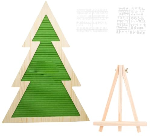 Tablero de letras de fieltro con soporte de madera para carteles personalizables, para colgar en la pared, mensajes intercambiables