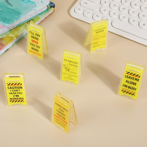 6 St Roliga Anteckningshållare, Akryl Mini Humoristiska Skrivbordsskyltar Kreativa Kollegagåvor Rolig Kontorsdekoration för Kontorsmaterial och Inredning
