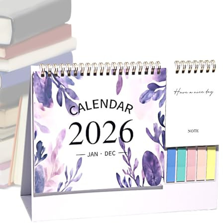Calendario da tavolo - Calendario 2026 dal design moderno, layout mensile scrivibile su carta resistente, per note e attività per la pianificazione di appartamenti in casa, ufficio, scr