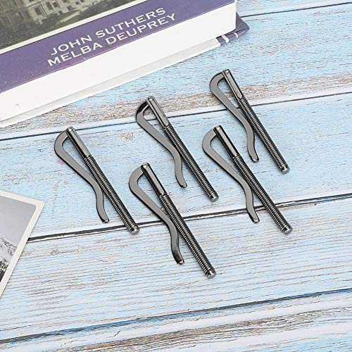 Yusat Paket med 5 Anti-rost Galvaniserat Stål Pengaklämmor 75 Mm Fjäderbelastad för Läderplånbok (Silver Svart)