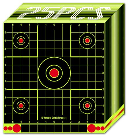 ATFLBOX 25Pack 12x12 inch Splatter Paper Targets and Adhesive Target Papers.Shooting Outdoor and Indoor. Rective Shooting Targets for Air Gun - Rifle - Pistol - Airsoft - Air Rifle