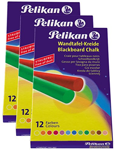 Pelikan Craie, 701359 – Blanc, 3x 12er Packung, coloré, 1