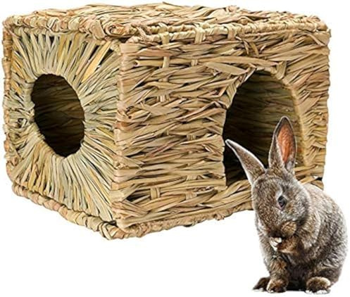 MODEMODE Natural Seagrass Mat Bed Hideaway Toy, Hand Woven for Rabbit Guinea Pig Chinchilla Ferret