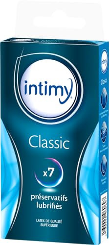 INTIMY - 7 Préservatifs classic - Préservatifs Lubrifiés Avec Réservoir - Surface Lisse - Latex de Qualité Supérieure