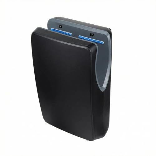 Secador de Manos Comercial Jofel Jet Smart de Alta Velocidad, Cortina de Aire Automática (540 Km/h, 1500W), Montaje en Pared con Filtro HEPA, Carcasa ABS Antibacteriana, Hecho en la UE, Negro Mate