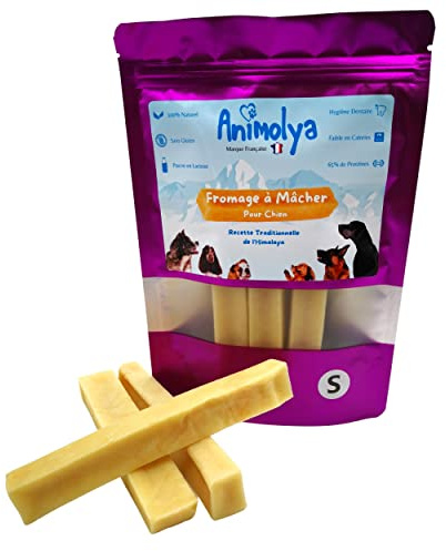 Golosinas para perros – Bastón de queso masticable – 100% natural – Barra resistente – Ocupación y masticación – Higiene dental – Hueso lúdico y saludable (talla S – Lote de 3)
