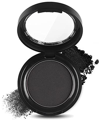 Black Matte Eyeshadow Pressed Fine Powder Palette With High Pigment, Longlasting Sweatproof Shadow, Mirror and Brush for Performance