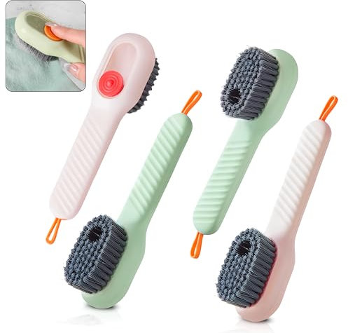Lot de 4 Brosses Nettoyage Multifonctions avec Poils Souples, Brosses Souples pour Vêtements, Chaussures, Salle de Bain