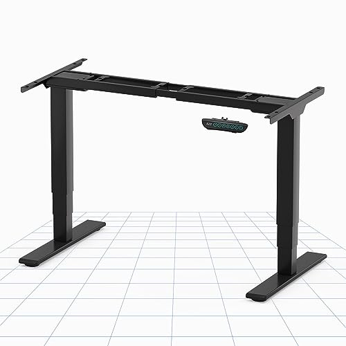FLEXISPOT E6 MAX Standing Desk with USB Dual Motors Electric Height Adjustable Sit Stand Up with Anti-collision System and Memory Panel(Black Frame Only)