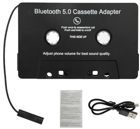 Audio Cassette Adapter | Blue Tooth 5.0 Audio Cassette Adapter,Desk Player Audio Adapter with Hands- Call for Listening to Mobile Music and Car Voice