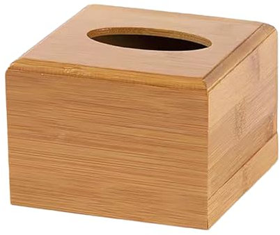 Copertura quadrata per fazzoletti facciali, dispenser di fazzoletti cosmetici in legno di bambù, per casa, ristorante, hotel, ufficio, 11,5 x 11,5 x 8 cm
