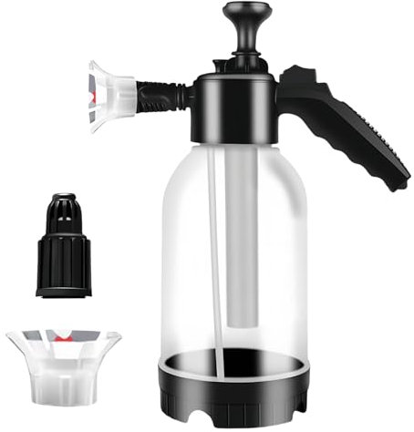 Schaumsprüher Auto 2L Drucksprühflasche Auto Sprühflasche mit 2 Düsentypen & Überdruckventil, Pumpsprühflasche Sprühschaumreiniger für Autowäsche, Gartenarbeit, Haus, Haustierpflege