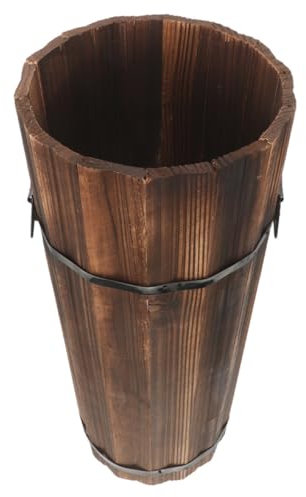 PRETYZOOM Soporte Para Paraguas De Madera Natural Con Almacenamiento Para Bastones Y Ventiladores Diseño Vintage Para Decoración De Entrada Organizador Práctico Y Espacio Reducido