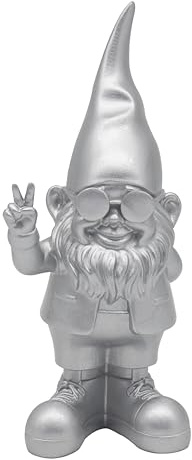 Lesser & Pavey Gnomes Home Decor Figurines & Ornaments For Home & Office | Decorative Home Accessories Statues For Indoor & Outdoor | Lovely Gifts for Women & Men Peace Hands Silver 20 Cm