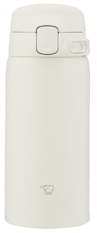 Zojirushi SU-BA Thermal Cup, Dishwasher-safe, One-piece Cap, Lightweight and Compact, Vacuum Insulation, Warm and Cold Drinks, One-Touch Open (White, 360ml)