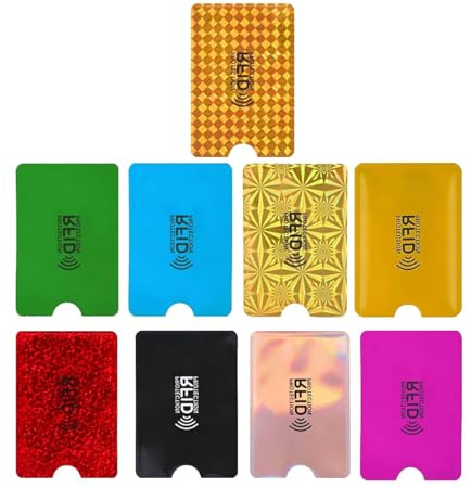 YIXINHE 9 Pcs Colorful RFID Card Holder,Credit Card Holder RFID Blocking Card,Credit Card Protector,Bank Card Protector,Card Protector Sleeves, Card Holder Identity Card Protectors Credit