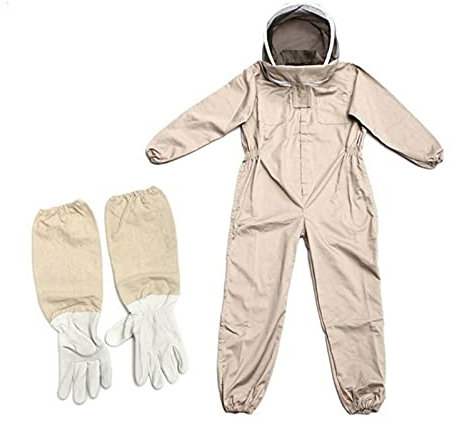RXYNLL Imker-Bekleidung Imker-Overall Professioneller Imker-Overall - mit freistehendem Schleier mit langen Handschuhen