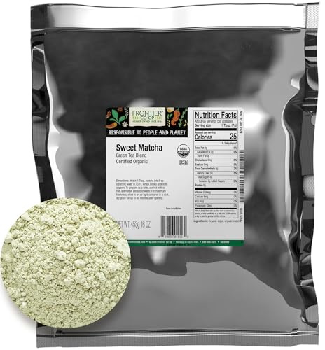 Frontier Co-op Organic Sweet Matcha Green Tea Powder, 16 Oz, Bulk Bag