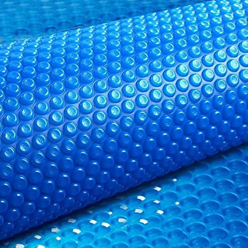LZMZMQ Bâche Bulles Piscine Solaire Couverture De Piscine 1m/2m/3m/4m/5m/6m/7m/8m/9m/10m, Couverture À Bulles d'eau Solaire Ronde/résistante/en Forme De Rein/Piscine Ovale, avec Œillets Bâche