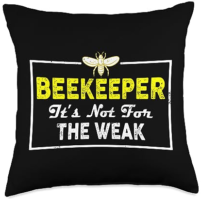 Funny Beekeeping Clothing Gifts For Beekeeper Funny Saying Bee Quote Beekeeping Throw Pillow, 18x18, Multicolor