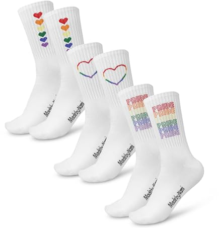 Made by Nami 3 Paar Regenbogen Socken LGBTQ Accessoires Gay Lesbian Pride Outfit (DE/NL/SE/PL, Numerisch, 35, 40, Regular, Regular, Pride Set 1)