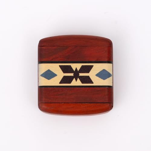 Small Wooden Pill Organizer Pocket Case Travel Jewelry Box Keepsake Decorative Hidden Safe for Medicine Mini Trinket Bracelet Cufflinks Earrings Necklace Ring with Sliding Tail Lid