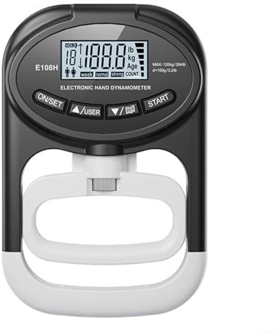 WIIYENA Dynamometer für Griffstärke, elektronischer Handgrifftester, LCD-Display, Kraftmesser, elektronisches Grifftestgerät für Fitnessstudio, Sport, Klettern (schwarz und weiß)