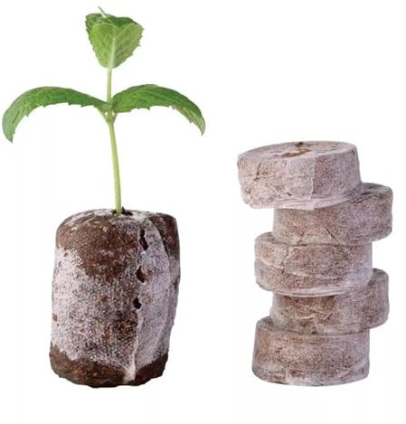 Muddy Hands Pack of 50 - Jiffy Peat Free Organic Natural 35mm Coco Coir Pellets - Garden Plant Seed Seedlings Cuttings Growing Starter Compost Soil Pods