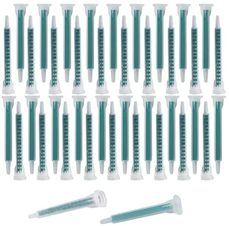Pesfehhy 40 Piece Epoxy Mixing Nozzle Electrostatic Mixing Nozzle Tip 50Ml/1.7Oz (1:1/1:2 Ratio) 16 Elements
