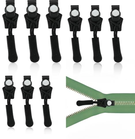 Deslizador Cremallera Cremallera 9 Piezas Cremallera Cremallera Cremallera Universal Reparación Tiradores de Cremallera de Reemplazo Kit para Chaqueta Abrigos Maleta Equipaje Jean Juguete Tienda