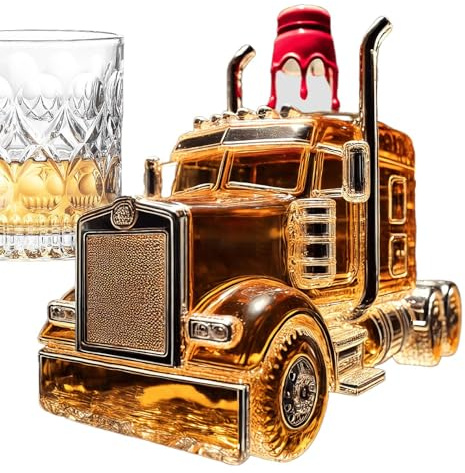 Caraffe per alcool, dispenser per camion semirimorchio, contenitore da 375 ml (38 cl), per ufficio, con tappo per compleanno, casa, matrimonio, bar