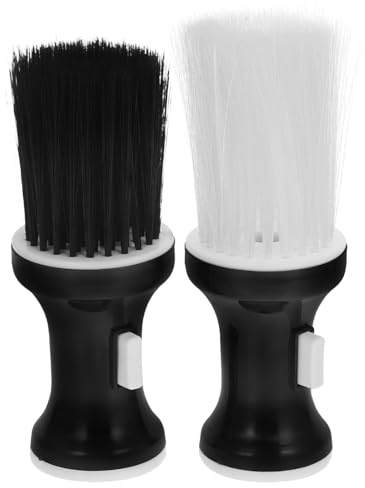 MAGICLULU 2 Stück-pack Friseurbürste Nackenpinsel mit Aufsteller Puderpinsel für Barbierpuder Sanfte Haarreinigung Friseurzubehör für Herren Rasur