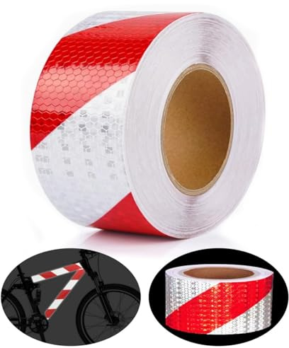 Basetousual Autocollante Imperméable Bande Réfléchissante, 15cm x 10m Ruban de signalisation réfléchissant autocollant, Bande d'Avertissement Visible pour panneaux routiers, sécurité voiture moto vélo
