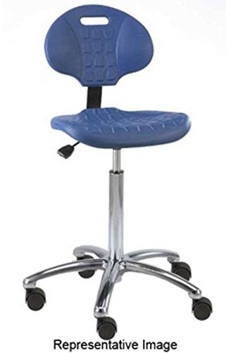 Everlast Polyurethane Chair, Manual Back Adj., 5-Star Polished Aluminum Base, Dual Wheel Hard Floor Casters, Seat Height Adjustment 15.5-20.5