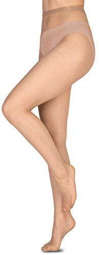 Annes styling Fishnet Tights Womens Classic Diamond Mesh Fishnet Tights, Fish Net Tights for Women Stretchy Pantyhose Stockings for Party, Cosplay, Clubwear – Taupe TG1/2