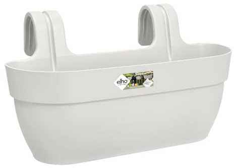 elho Vibia Campana Easy Hanger L 46 - Übertopf für Balkon & Außen - Ø 46.0 x H 26.5 cm - Weiß/Seidenweiß