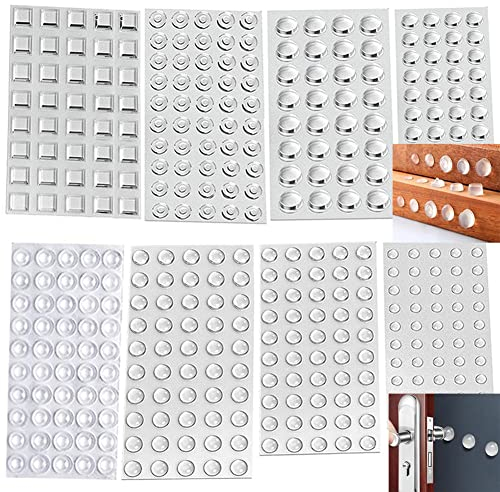 Amortisseur Porte Placard 379 Pieces Tampon Silicone Patin Transparent Patins Amortisseurs de Meubles Tampon de Silencieux Pieds Auto Adhésifs pour Tiroirs d'Armoires de Portes (8 Tailles)