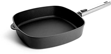 Woll Diamond Logic XR Pro Gusspfanne, viereckig - Induktiv -, 28 cm x 28 cm, 6.5 cm hoch, mit abnehmbarem Edelstahlstiel - Geeignet für alle Herdarten, Aluminiumguss, Antihaft-Versiegelung
