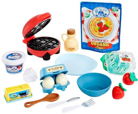 Little Tikes Creative Chefs Waffle Kit - Avec Sable Spécial Make-It ! Mix, 18 Accessoires, Gaufrier Réaliste, Pour Garçons et Filles de 3 Ans et Plus, NON COMESTIBLE