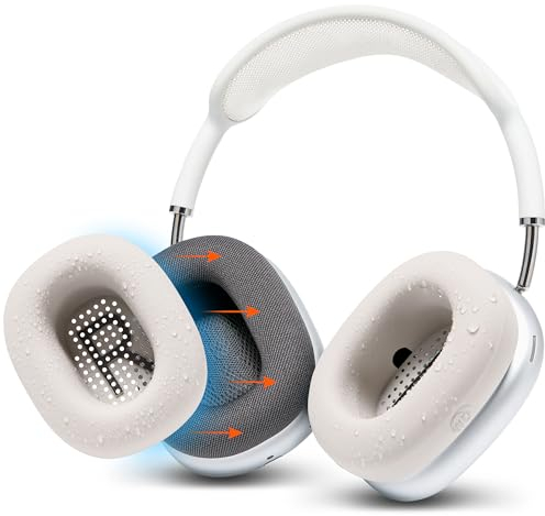 WC SweatZ Max - Copri auricolari protettivi brevettati per Airpods Max realizzati da Wicked Cushions | Resistente al sudore e facilmente lavabile | Beige