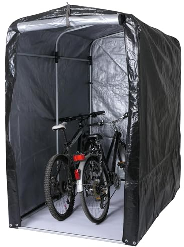 Mendler Fahrradgarage HWC-N61, Foliengarage Aufbewahrungsgarage Garagenzelt, Alu UV-Schutz wasserfest, 201x121x201cm - anthrazit