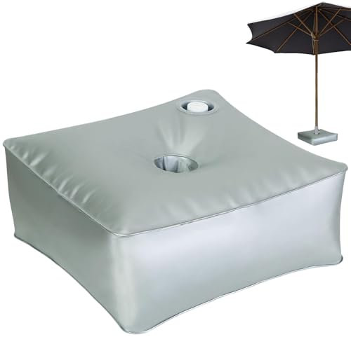 Bolsa de agua con contrapeso, soporte para sombrilla, peso estable de la sombrilla, soporte para sombrilla para terraza y exterior, para todo tipo de sombrillas, capacidad para hasta 24 L de