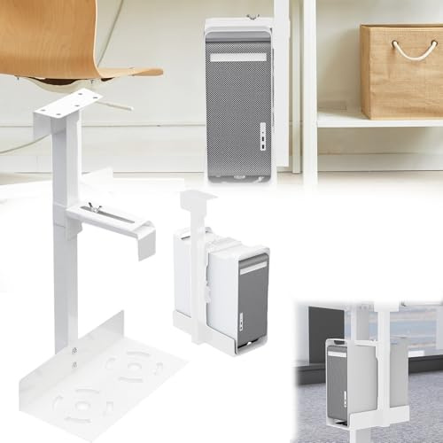 Mocoli Support Pc, Support Pc sous Bureau Supports De Suspension pour Ordinateur Gain De Place RéGlable en Hauteur Et en Largeur Blanc
