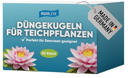 AGUALEVE® 22 Boules d’engrais pour plantes de bassin *NOUVEAU* | parfait pour les nénuphars | assure une croissance luxuriante | respectueux des poissons et sans phosphate | Qualité de marque