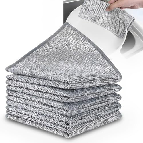 10 Piezas Esponjas Cocina Estropajos de Limpieza, de Microfibra Que no Raya, de Doble Cara, para Fregar los Alimentos sucios o quemados Rebeldes en ollas, Platos