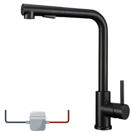 Fsaklaskdy Grifo Cocina Extraible, Grifo Cocina Fregadero con Ducha 2 Modos Rociado, Giratorio 360° Torneira Cozinha Monomando Flexible, Acero Inoxidable Grifo Fregadero, Agua Frío y Calor Disponibles