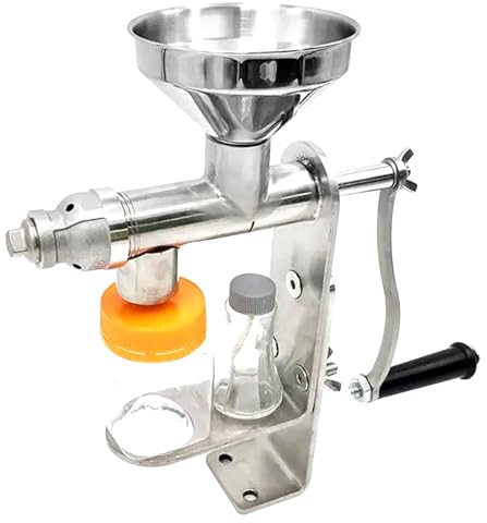Oil Extractor Machine - Manual Stainless Steel Press for DIY Home Oil Extraction from Nuts, Seeds, Peanuts, Olives, and Essential Oils