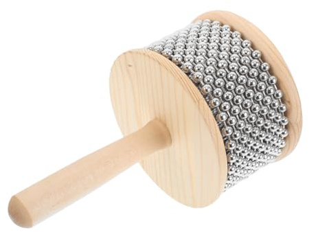 CVUTOVO Instrumento de Percusión de Mano Diseño Elegante y Versátil Cabasa de Madera y Metal para Enseñanza Escolar y Presentaciones en Grupo